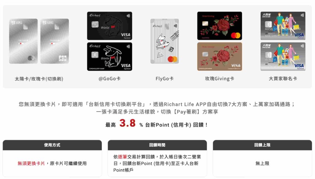 台新銀行9月起整合信用卡方案