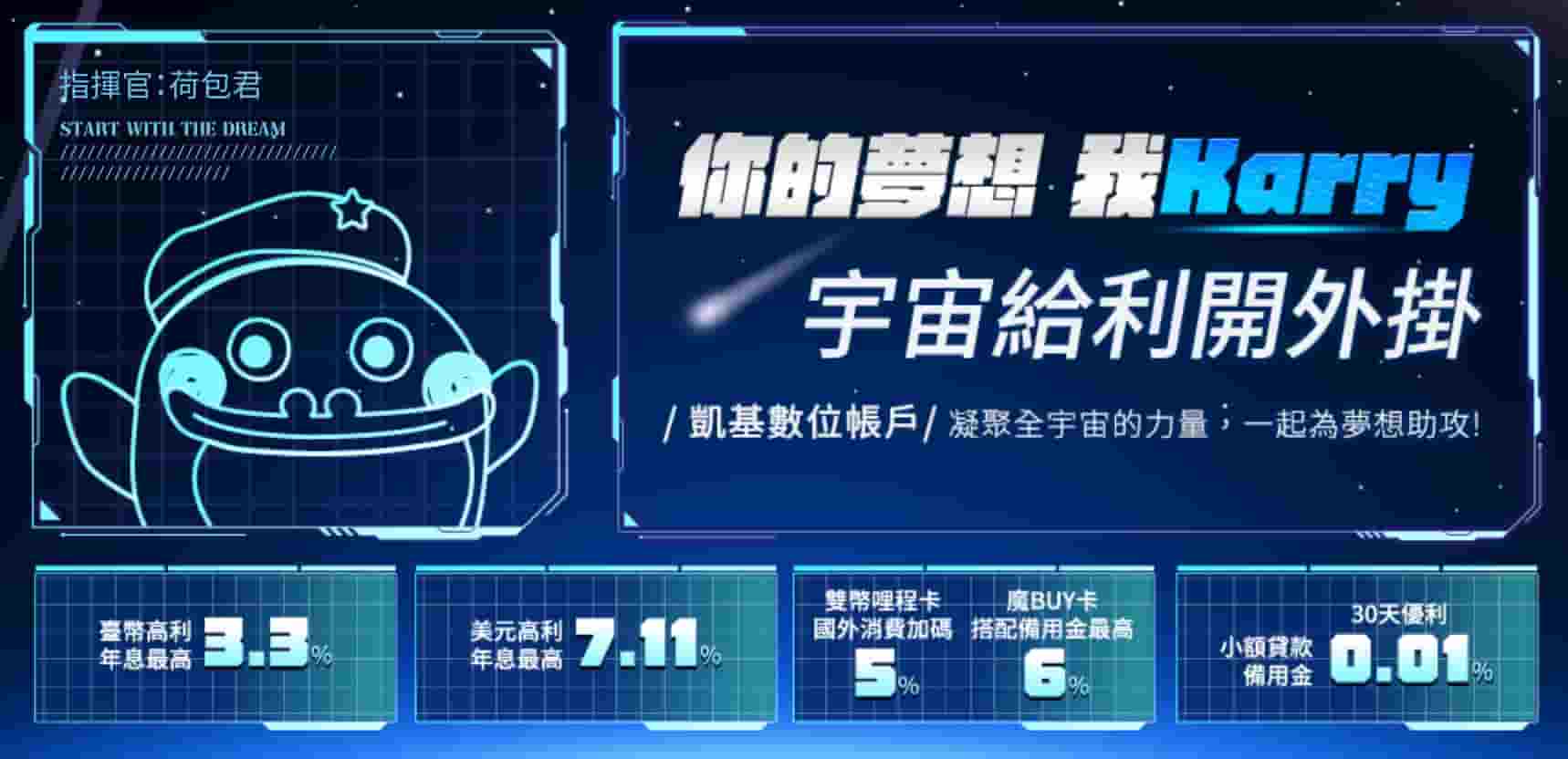 凱基Karry數位帳戶優惠利率2025下半年