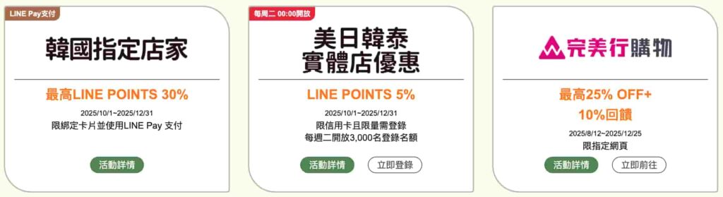 中信LINE Pay卡韓國優惠