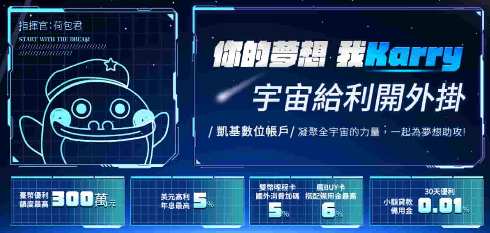 凱基Karry數位帳戶優惠利率2026~3/30