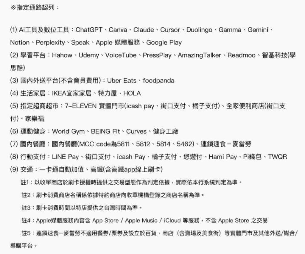 將將卡：生活升級計畫 - 指定通路加碼 4.5%